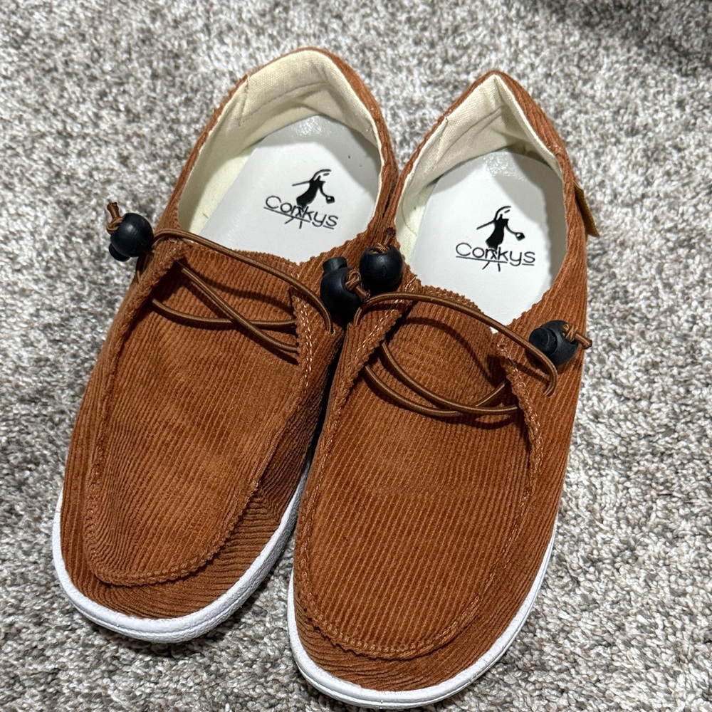 Corkys Tan Corduroy Loafers